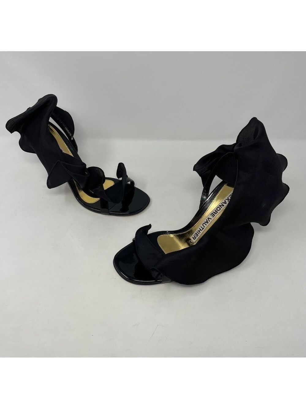 Alexandre Vauthier Penelope Ruffled Organza & Patent Leather Heeled Sandals - Picture 10 of 14